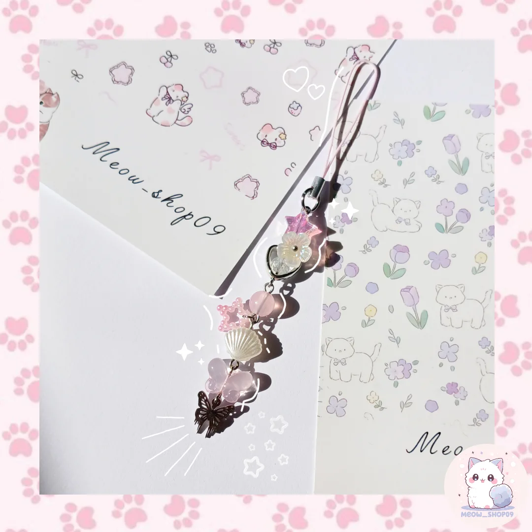 آویز موبایل طرح پروانه