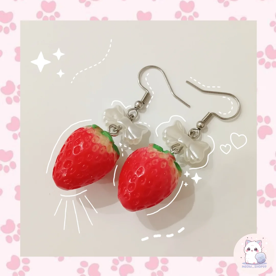 گوشواره توت فرنگی استیل